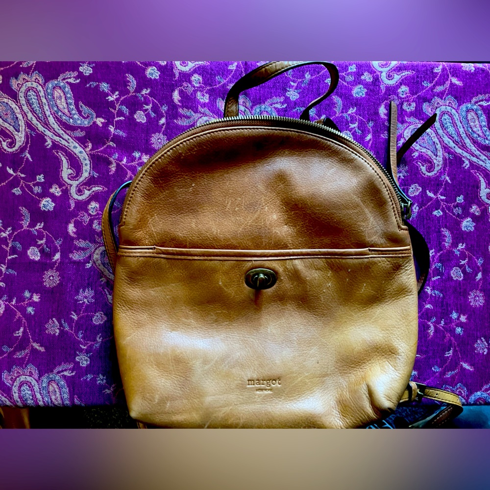 Tan Leather Backpack Purse | Margot New York